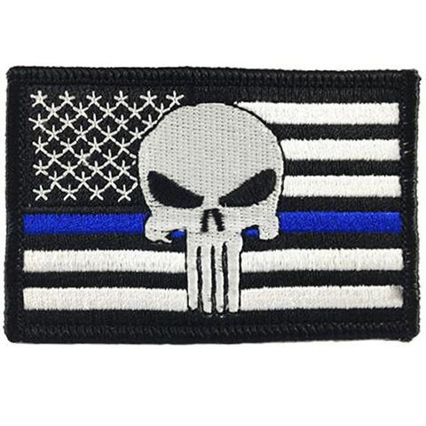 Punisher Thin Blue Line Patch – The Supply Bunker